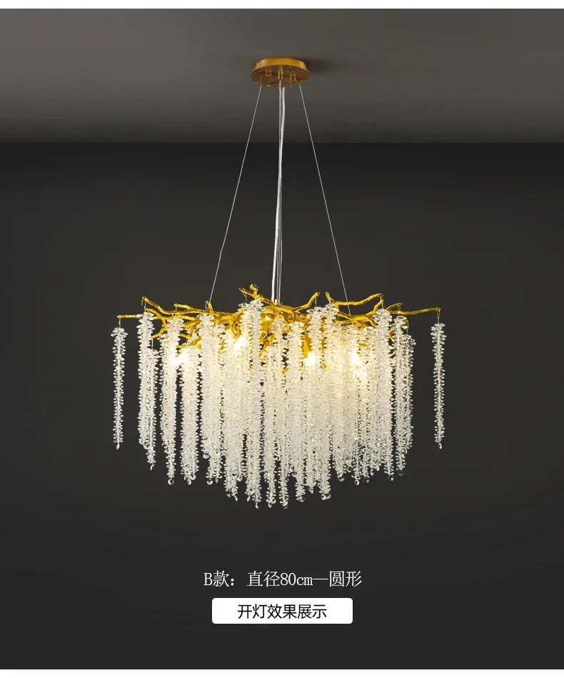 Postmodern Crystal Living Room Dining Room Chandelier French Lluxury Villa Decorative Chandelier French Gold Auminum Lamps
Postmodern Crystal Living Room Dining Room Chandelier French Lluxury Villa Decorative Chandelier French Gold Auminum Lamps