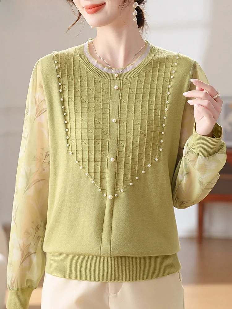 Тонкий трикотажный топ Ele для женщин среднего и старшего возраста, осенняя модная одежда для мам, футболка
Тонкий трикотажный топ Ele для женщин среднего и старшего возраста, осенняя модная одежда для мам, футболка