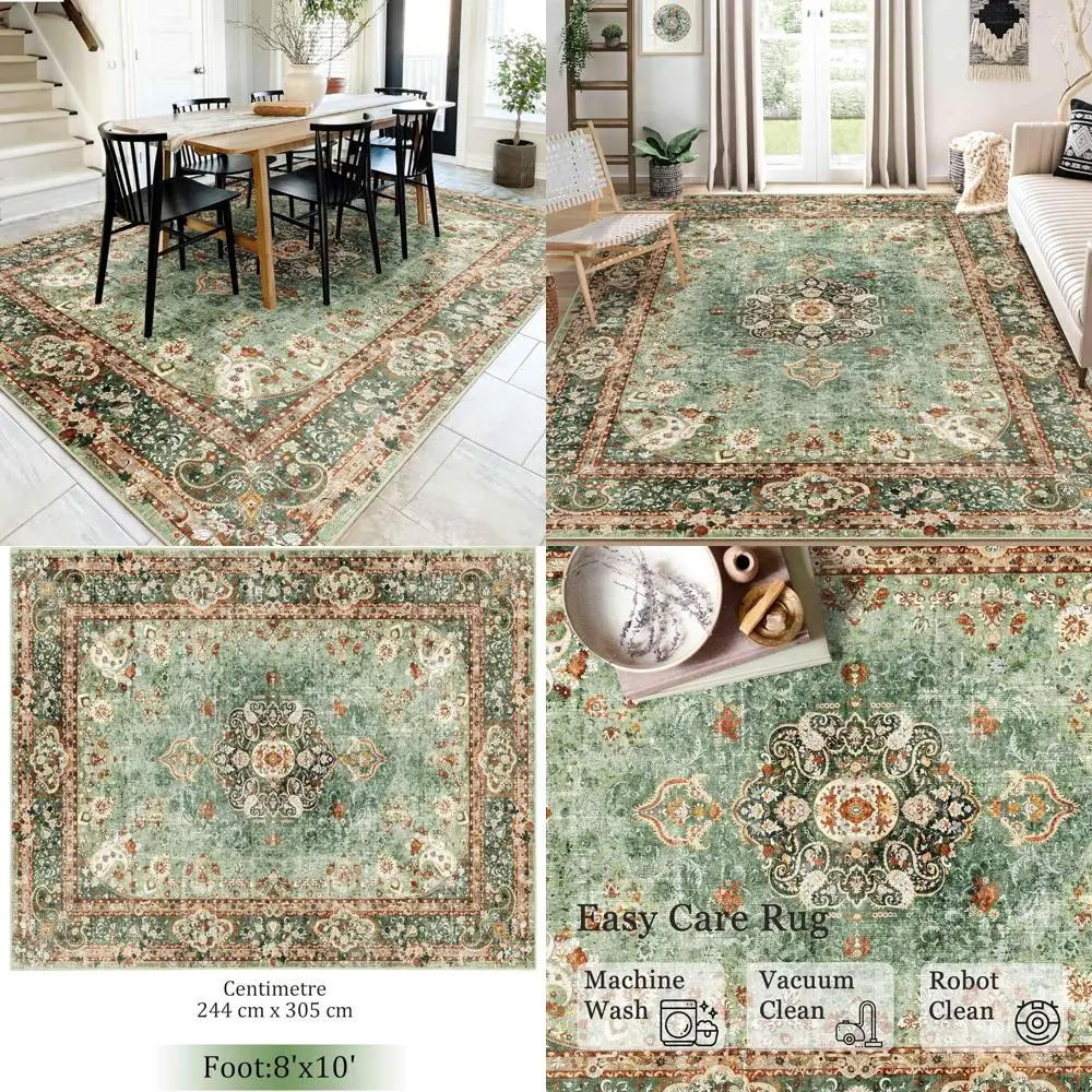 Зеленый богемный коврик, 8x10 футов, моющийся и нескользящий, подходит для гостиной, спальни, столовой
Зеленый богемный коврик, 8x10 футов, моющийся и нескользящий, подходит для гостиной, спальни, столовой