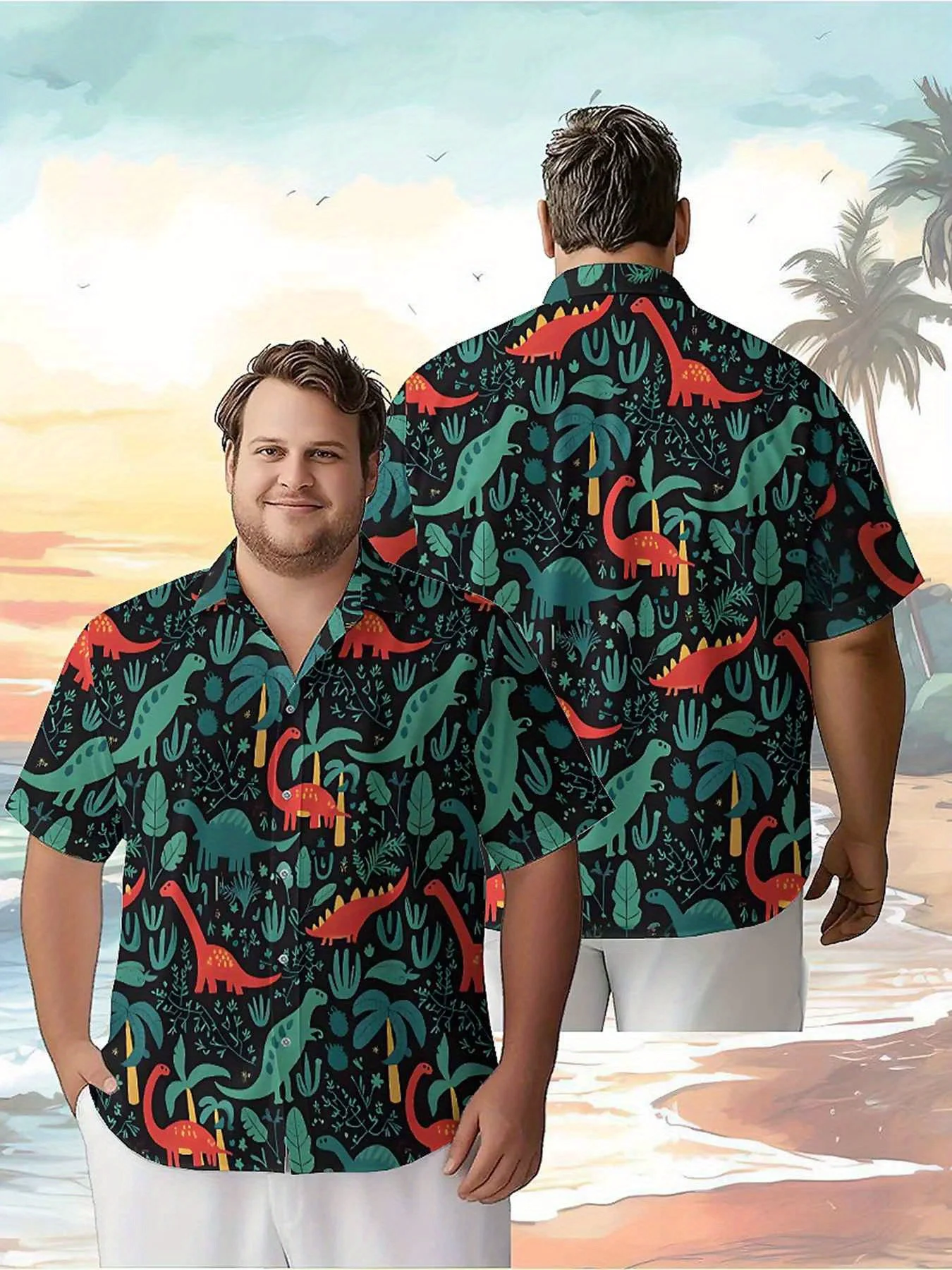 Men's Plus Size Hawaiian Shirts Dinosaur Jungle Adventure pattern, Button Up Shirts, Unisex Casual Clothing, Summer Tops
Men's Plus Size Hawaiian Shirts Dinosaur Jungle Adventure pattern, Button Up Shirts, Unisex Casual Clothing, Summer Tops