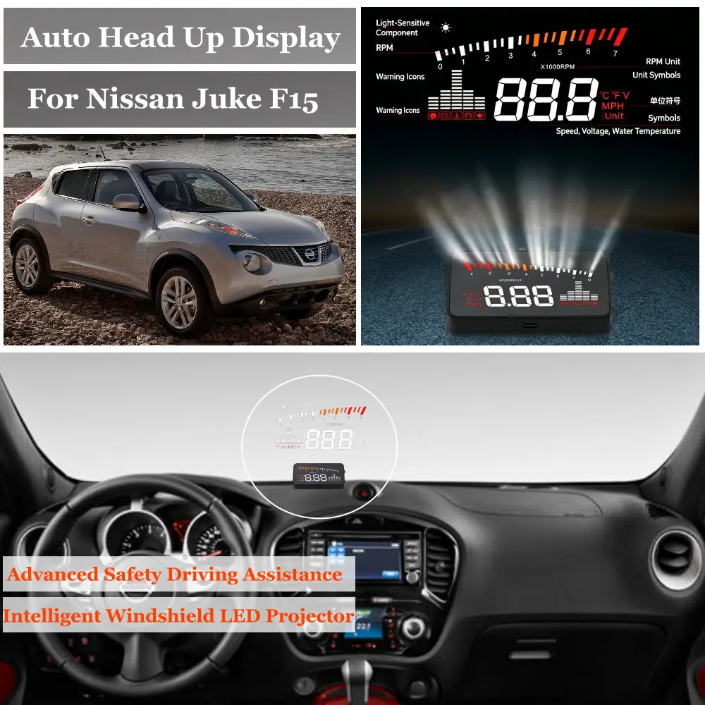 Car Head Up Display For Nissan Juke F15 (MK1) F16 (MK2) 2010-2026 HUD Windshield Projector Accessories Speedometer Odometer RPM
Car Head Up Display For Nissan Juke F15 (MK1) F16 (MK2) 2010-2026 HUD Windshield Projector Accessories Speedometer Odometer RPM