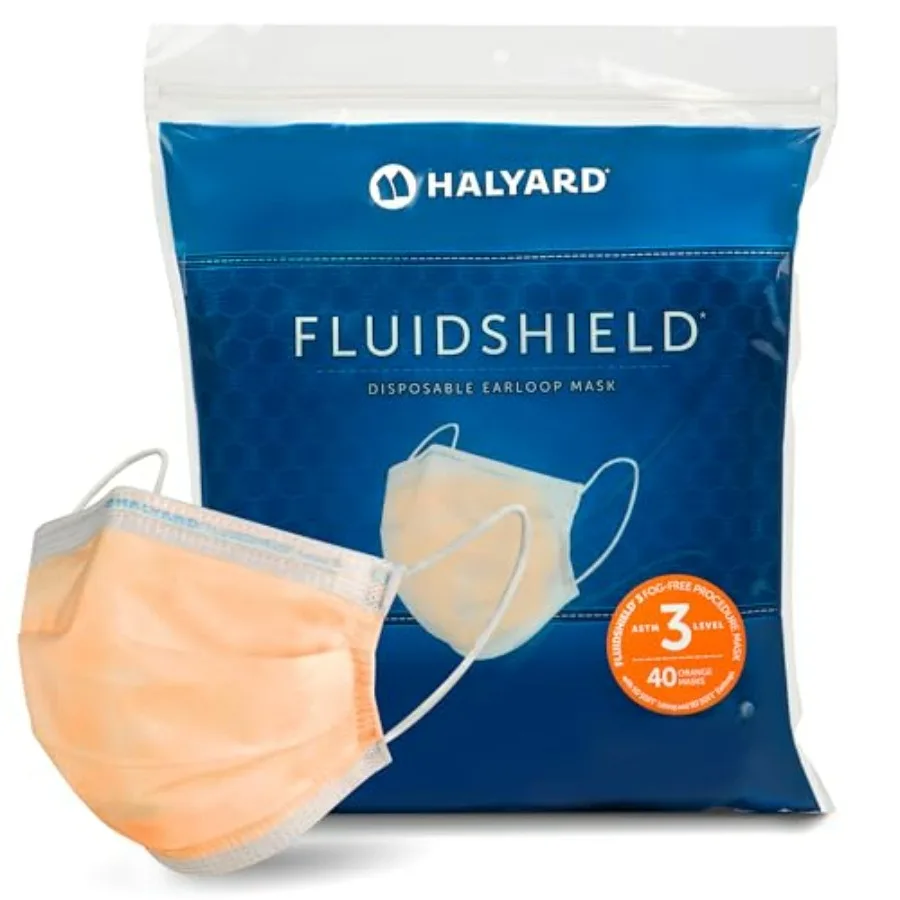 HALYARD FLUIDSHIELD 3 Disposable Fog-Free Procedure Mask, With SO SOFT Lining, Orange, 47107 Box of 40
HALYARD FLUIDSHIELD 3 Disposable Fog-Free Procedure Mask, With SO SOFT Lining, Orange, 47107 Box of 40