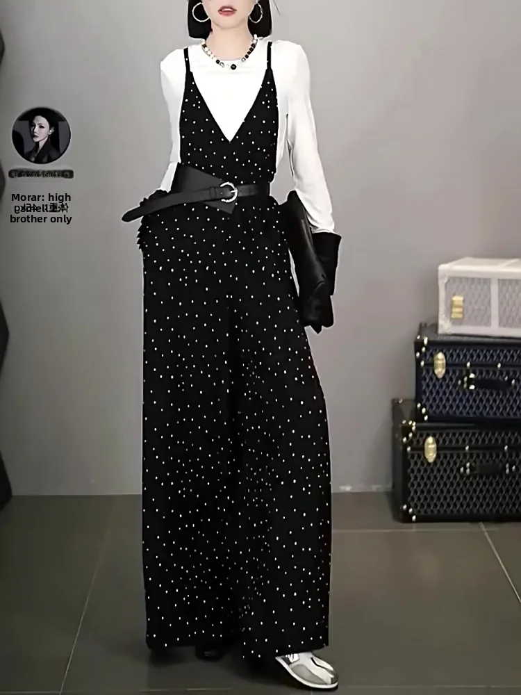 Модный повседневный женский костюм с высокой талией и широкими штанинами, корейский комбинезон, весеннее новое поступление, Agel Quali, полиэфирное волокно
Модный повседневный женский костюм с высокой талией и широкими штанинами, корейский комбинезон, весеннее новое поступление, Agel Quali, полиэфирное волокно