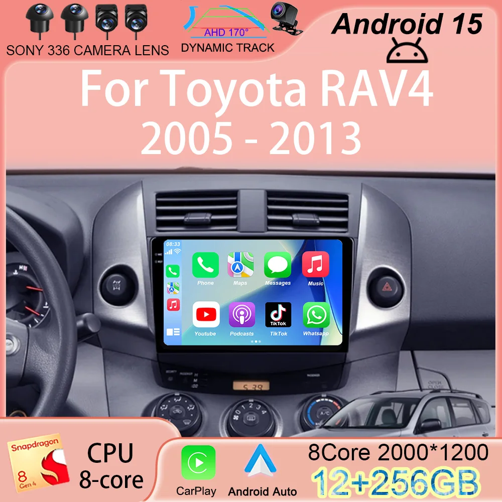 Android 15 Carplay Car Radio Multimedia For Toyota RAV4 Rav 4 2005 - 2013 navigation video DVD Autoradio Stereo 2din 4G+BT GPS
Android 15 Carplay Car Radio Multimedia For Toyota RAV4 Rav 4 2005 - 2013 navigation video DVD Autoradio Stereo 2din 4G+BT GPS