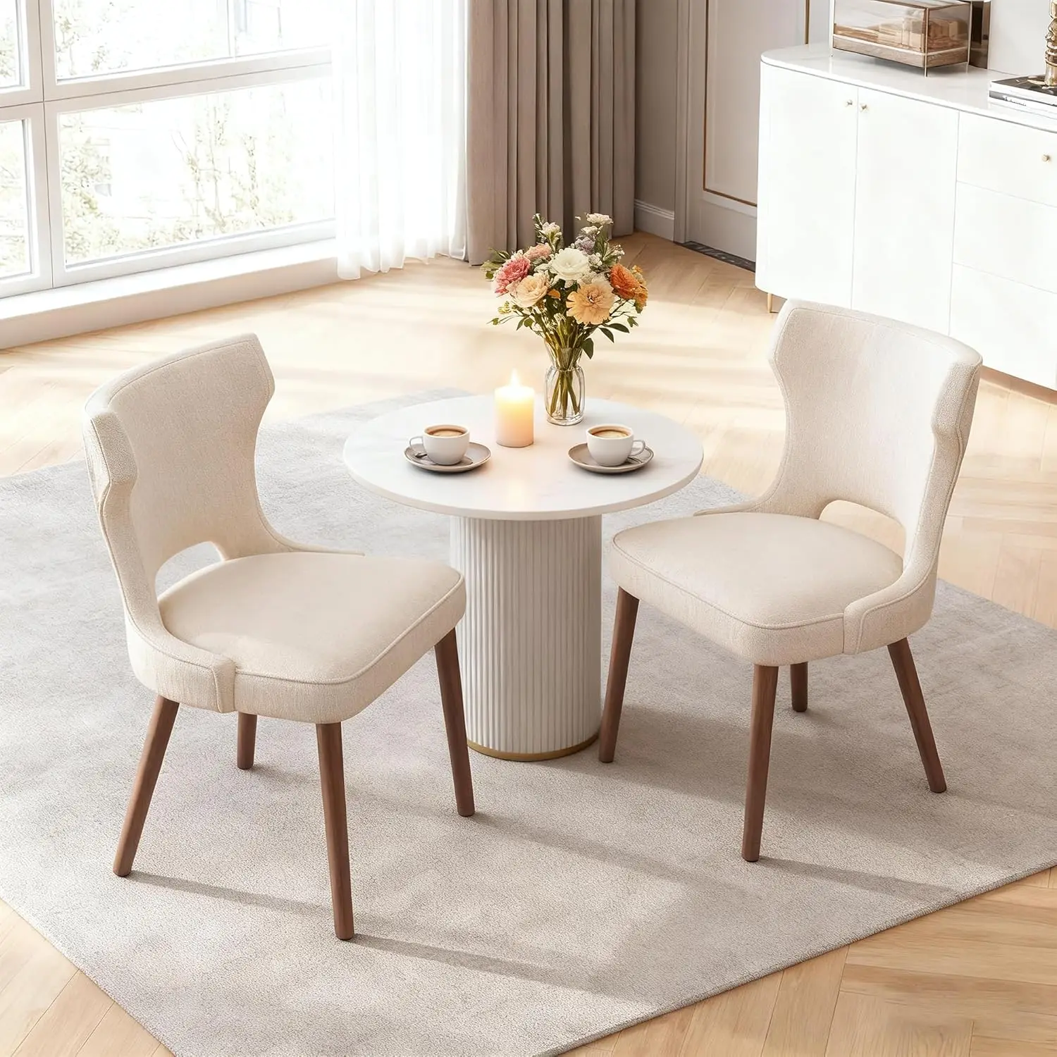 Wooden Dining Chairs Set of 2, Farmhouse Dining Room Chairs with Solid Wood Legs, Mid Century Fabric
Wooden Dining Chairs Set of 2, Farmhouse Dining Room Chairs with Solid Wood Legs, Mid Century Fabric