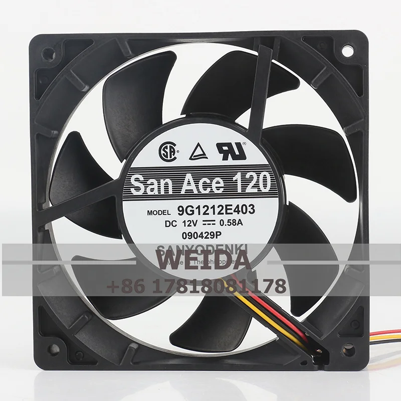 Sanyo 12025 12 cm high air capacity chassis cooling fan 9G1212E403 12V 0.58A Dual ball 120 x 120 x 25MM
Sanyo 12025 12 cm high air capacity chassis cooling fan 9G1212E403 12V 0.58A Dual ball 120 x 120 x 25MM