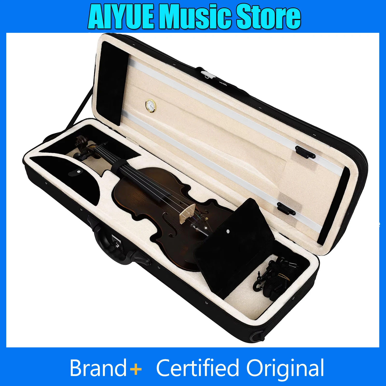 4/4 3/4 Violin Case Portable Storage Box Black Foam Violin Oxford Cloth Square Violin Box With Hygrometer Violin Accessorie
4/4 3/4 Violin Case Portable Storage Box Black Foam Violin Oxford Cloth Square Violin Box With Hygrometer Violin Accessorie