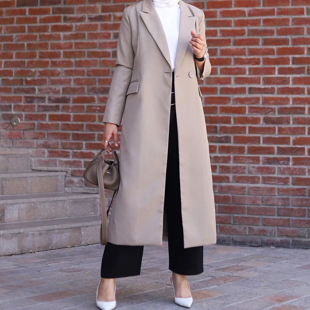 Luxury Muslim Women Suits Solid Color Tailor Elegant Abaya Blazer 1 Piece Single Breasted Peak Lapel Office Lady Long Jacket
Luxury Muslim Women Suits Solid Color Tailor Elegant Abaya Blazer 1 Piece Single Breasted Peak Lapel Office Lady Long Jacket