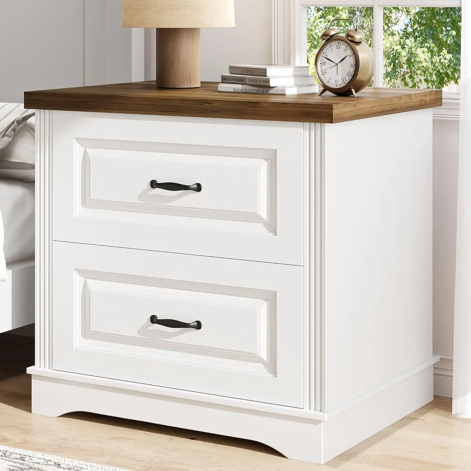 24" Wide Farmhouse Nightstand, Large End Table With 2 Drawers, Side Table Chest Of Drawers Cabinet, Night Stand For, Customized
24" Wide Farmhouse Nightstand, Large End Table With 2 Drawers, Side Table Chest Of Drawers Cabinet, Night Stand For, Customized