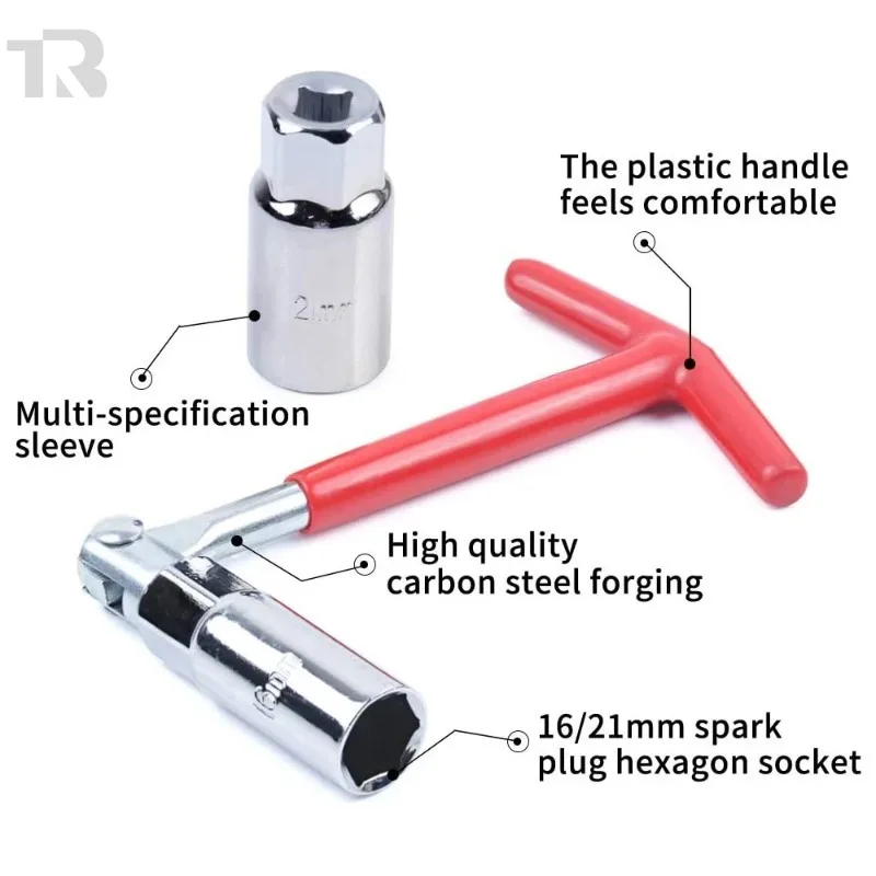 3-in-1 Universal Spark Plug Removal Tool Set with 16mm 5/8" and 21mm 13/16" T-Handle Socket Wrench for Car and Motorcycle Repair
3-in-1 Universal Spark Plug Removal Tool Set with 16mm 5/8" and 21mm 13/16" T-Handle Socket Wrench for Car and Motorcycle Repair