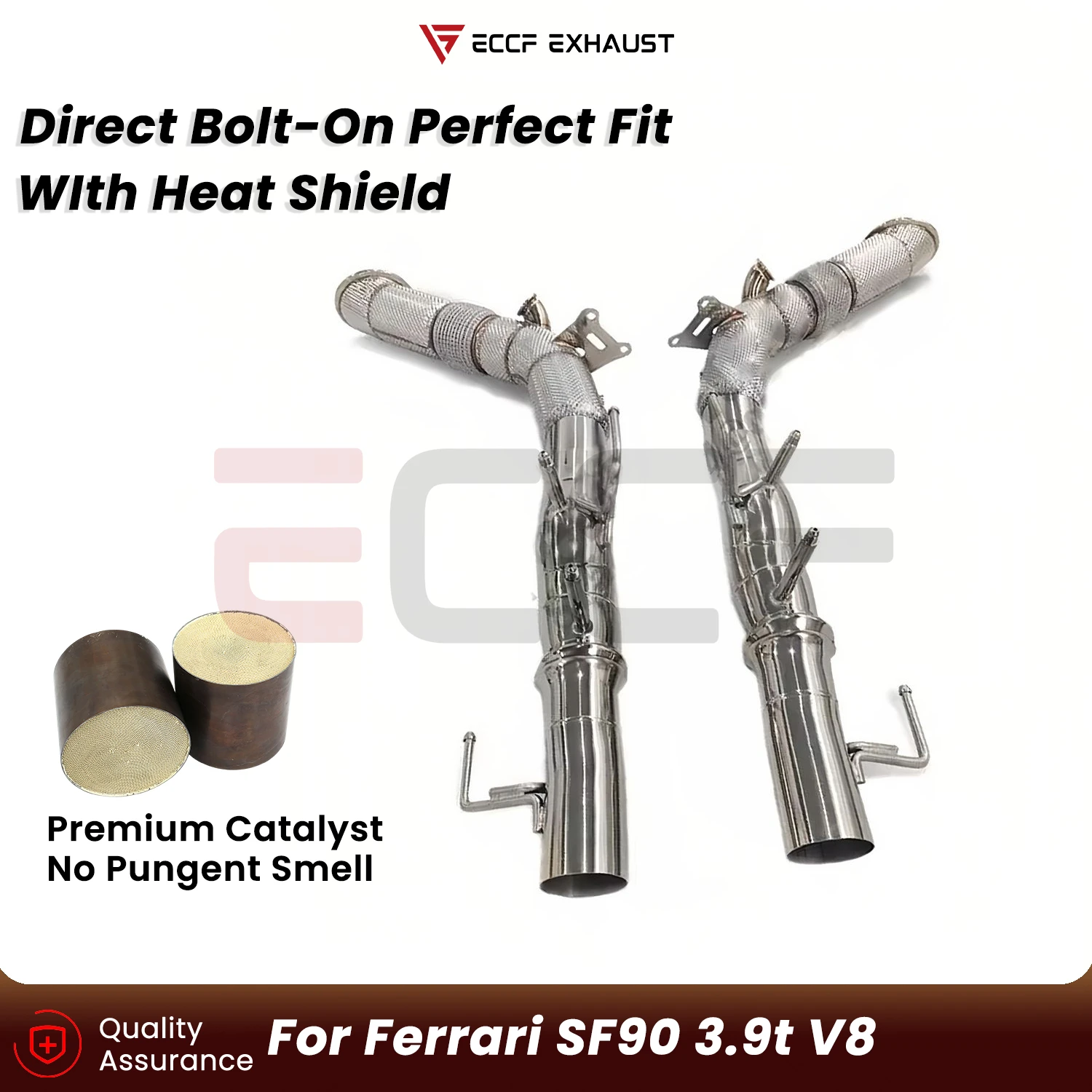 Sporty Downpipe With Heat Shield For Ferrari SF90 3.9t V8 Aggressive Exhaust Sound Plug and Play Upgrade Performance
Sporty Downpipe With Heat Shield For Ferrari SF90 3.9t V8 Aggressive Exhaust Sound Plug and Play Upgrade Performance