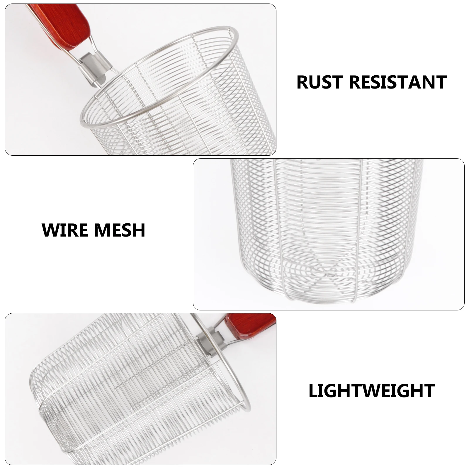 Stainless Steel Pasta Basket Food Grade Corrosion Resistant Drainage Mesh Spider Kitchen Strainer Tool Wooden Handle Hook
Stainless Steel Pasta Basket Food Grade Corrosion Resistant Drainage Mesh Spider Kitchen Strainer Tool Wooden Handle Hook