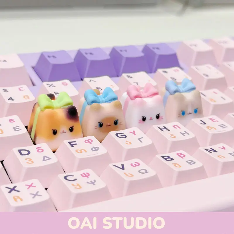 OAI STUDIO Cute Bowknot Cat Keycaps Custom Keycap For Mechanical Keyboard Calico Ragdoll Siamese Gift For Keyboard Lovers
OAI STUDIO Cute Bowknot Cat Keycaps Custom Keycap For Mechanical Keyboard Calico Ragdoll Siamese Gift For Keyboard Lovers