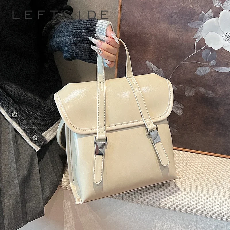 LEFTSIDE Women Small PU Leather Backpacks 2025 Spring Y2K Luxury Designer Ladies Backpack Retro Student Beige Back Packs
LEFTSIDE Women Small PU Leather Backpacks 2025 Spring Y2K Luxury Designer Ladies Backpack Retro Student Beige Back Packs