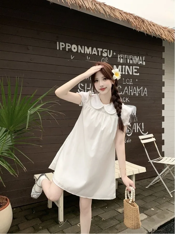 plus Size Sweet Short Sleeve A-Line Dress Korean Style Commute Wind Summer New Loose Slimming Meat Covering Doll Collar Dress
plus Size Sweet Short Sleeve A-Line Dress Korean Style Commute Wind Summer New Loose Slimming Meat Covering Doll Collar Dress