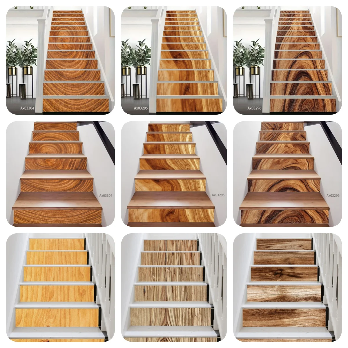 Realistic Natural Wood Grain Stair Stickers Self Adhesive Waterproof Anti Scratch Stair Riser Decals for Staircase Renovation
Realistic Natural Wood Grain Stair Stickers Self Adhesive Waterproof Anti Scratch Stair Riser Decals for Staircase Renovation