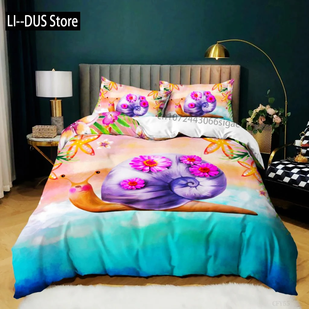 Snail Duvet Cover Set King Size Reptile Colorful Snail Comforter Cover Twin For Teens Adults Microfiber Animal Theme Bedding Set
Snail Duvet Cover Set King Size Reptile Colorful Snail Comforter Cover Twin For Teens Adults Microfiber Animal Theme Bedding Set