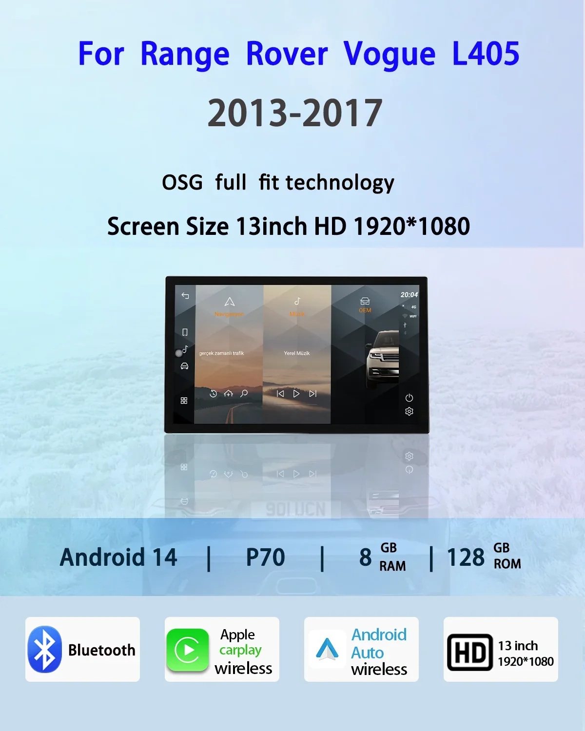 13,3-дюймовая автомобильная GPS-навигационная система Android 13.0 для Land Rover Range Rover Vogue L405 Sport L494 2013-2017, мультимедийная радиосистема
13,3-дюймовая автомобильная GPS-навигационная система Android 13.0 для Land Rover Range Rover Vogue L405 Sport L494 2013-2017, мультимедийная радиосистема