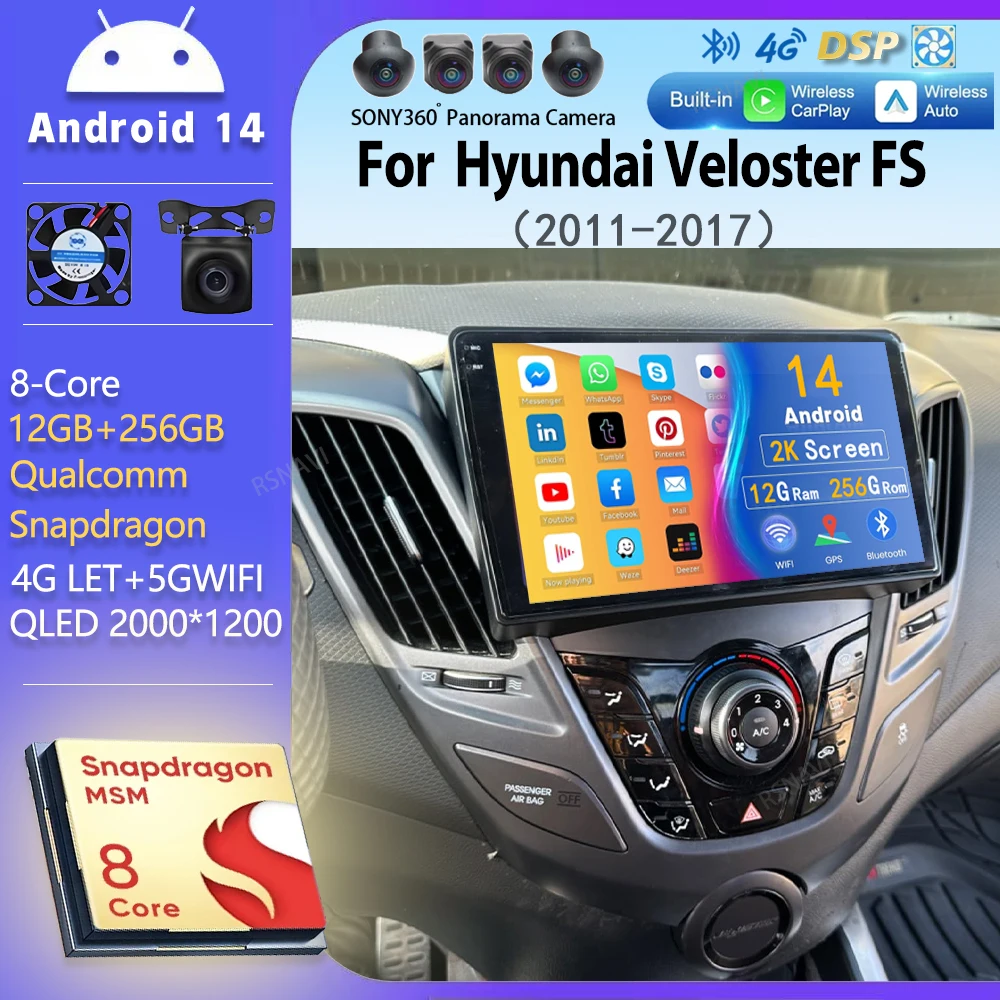 Android 14 Wi-Fi + 4G Carplay BT Автомобильное радио для Hyundai Veloster FS 2011 2012-2017 Навигация GPS Видеоплеер Стерео DSP Мультимедиа
Android 14 Wi-Fi + 4G Carplay BT Автомобильное радио для Hyundai Veloster FS 2011 2012-2017 Навигация GPS Видеоплеер Стерео DSP Мультимедиа
