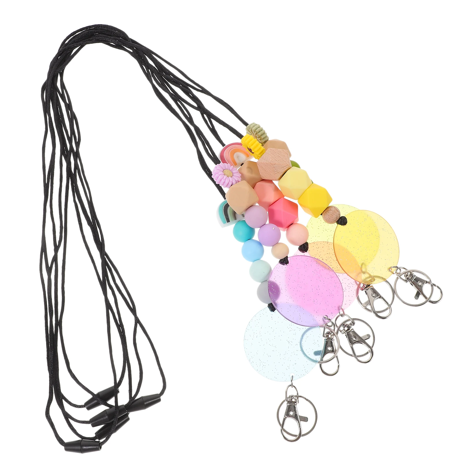 5pcs Silicone Bead Keychain Adjustable Lanyard For Id Cards Teachers Office Staff Portable Hanging Rope Multi-Function
5pcs Silicone Bead Keychain Adjustable Lanyard For Id Cards Teachers Office Staff Portable Hanging Rope Multi-Function
