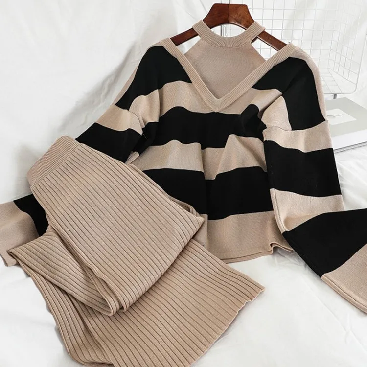 Faion Knit Two Piece Set off oulder Tops Pants Suit Chic Winter Workwear Cotton Lined for Young Profionals
Faion Knit Two Piece Set off oulder Tops Pants Suit Chic Winter Workwear Cotton Lined for Young Profionals