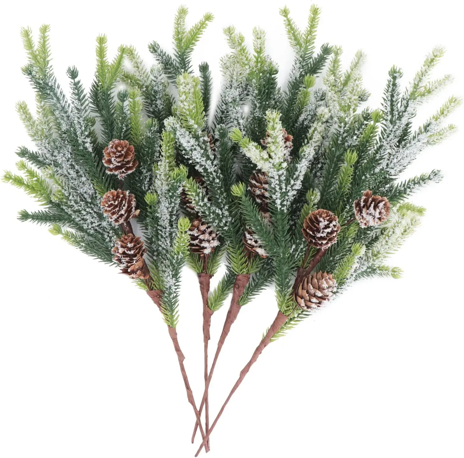 4 Pieces 14' Frosted Artificial Pine Branches with Pinecones for Christmas Winter Décor
4 Pieces 14' Frosted Artificial Pine Branches with Pinecones for Christmas Winter Décor