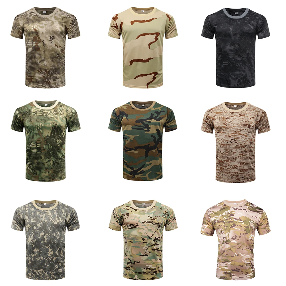 Men's Camouflage Mesh Quick Dry T-shirt Summer Breathable Short Sleeve Tactical Training Top Outdoor Hiking Hunting Sportswear
Men's Camouflage Mesh Quick Dry T-shirt Summer Breathable Short Sleeve Tactical Training Top Outdoor Hiking Hunting Sportswear