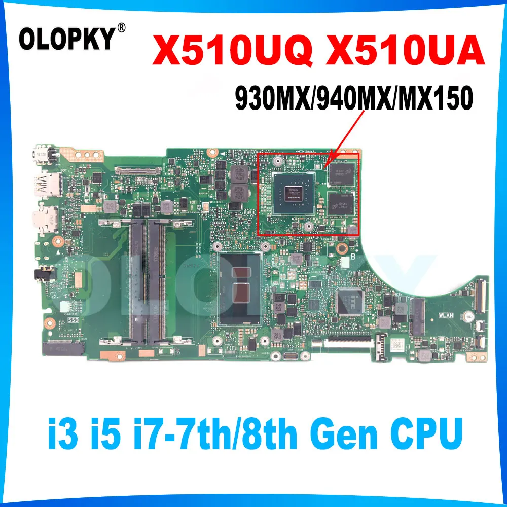 X510UQ for ASUS X510UN X510UA X510UNR X510UF X510UR S510UN S5100U Laptop Motherboard with i3 i5 i7 CPU 2GB GPU 100% tested
X510UQ for ASUS X510UN X510UA X510UNR X510UF X510UR S510UN S5100U Laptop Motherboard with i3 i5 i7 CPU 2GB GPU 100% tested