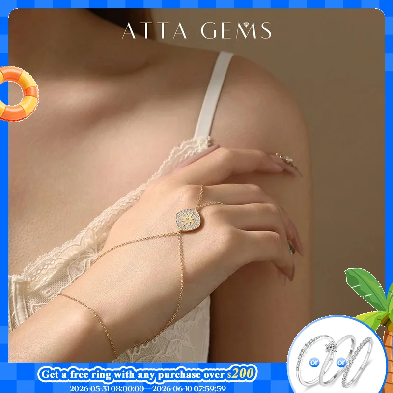 ATTAGEMS Vintage Hand Chain Bracelet Ring for Women s925 Silver 18k Gold Plated Moissanite Charm Bracelets Party Christmas Gifts
ATTAGEMS Vintage Hand Chain Bracelet Ring for Women s925 Silver 18k Gold Plated Moissanite Charm Bracelets Party Christmas Gifts
