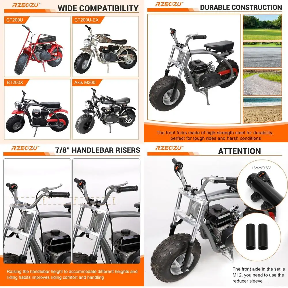 Комплект вилок передней подвески для мини-велосипеда, замена для Colemen CT200U CT200U-EX BT200X Axis M200 Minibike 196cc, амортизатор 7/8
Комплект вилок передней подвески для мини-велосипеда, замена для Colemen CT200U CT200U-EX BT200X Axis M200 Minibike 196cc, амортизатор 7/8