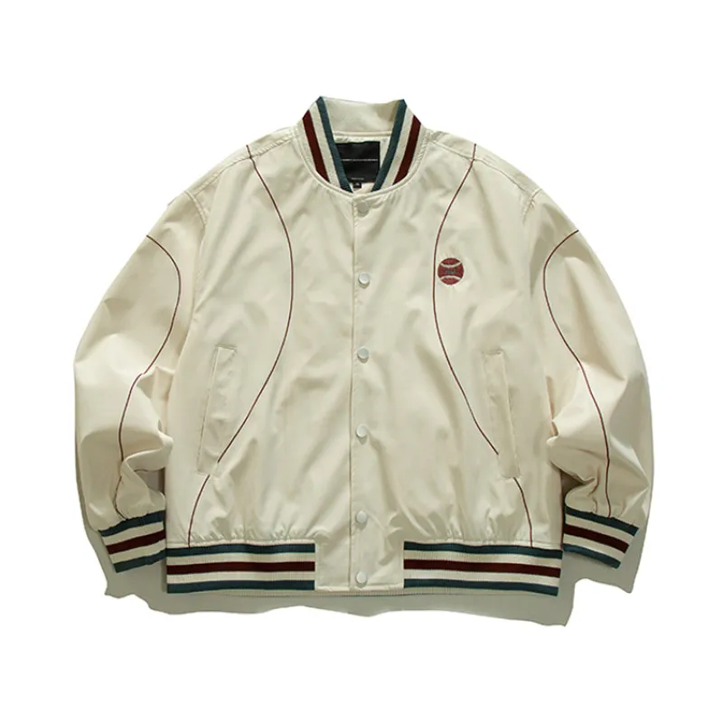 Retro Contrast Color American Embroidery Baseball Jaet Loose Casual Spor Stand Collar Zipper for Men And Women
Retro Contrast Color American Embroidery Baseball Jaet Loose Casual Spor Stand Collar Zipper for Men And Women
