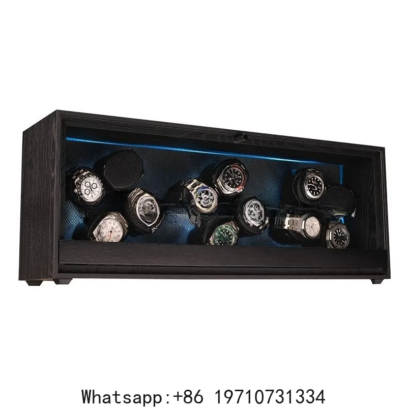 Automatic Watch Winder 12 Slot Wood Grain Storage Box Large Black Mute Display Boxes Mechanical Watches Organizer Case with LED
Automatic Watch Winder 12 Slot Wood Grain Storage Box Large Black Mute Display Boxes Mechanical Watches Organizer Case with LED