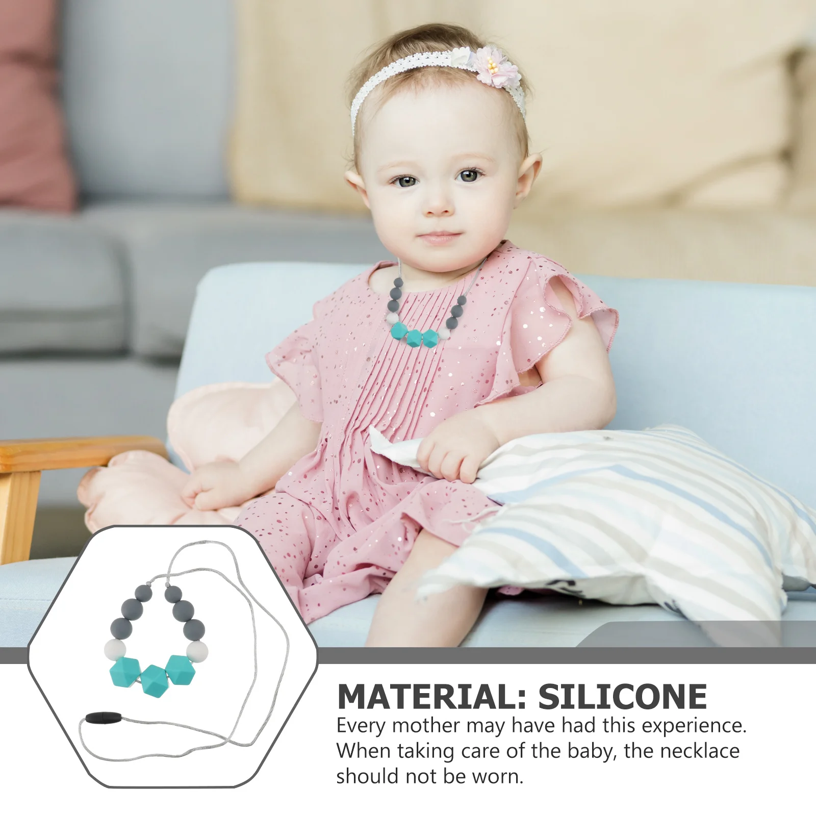 Food Grade Teething Necklace for Baby Silicone Chewable Beads Non Toxic Mom Wearing Jewelry Fashion Hands Free Design
Food Grade Teething Necklace for Baby Silicone Chewable Beads Non Toxic Mom Wearing Jewelry Fashion Hands Free Design