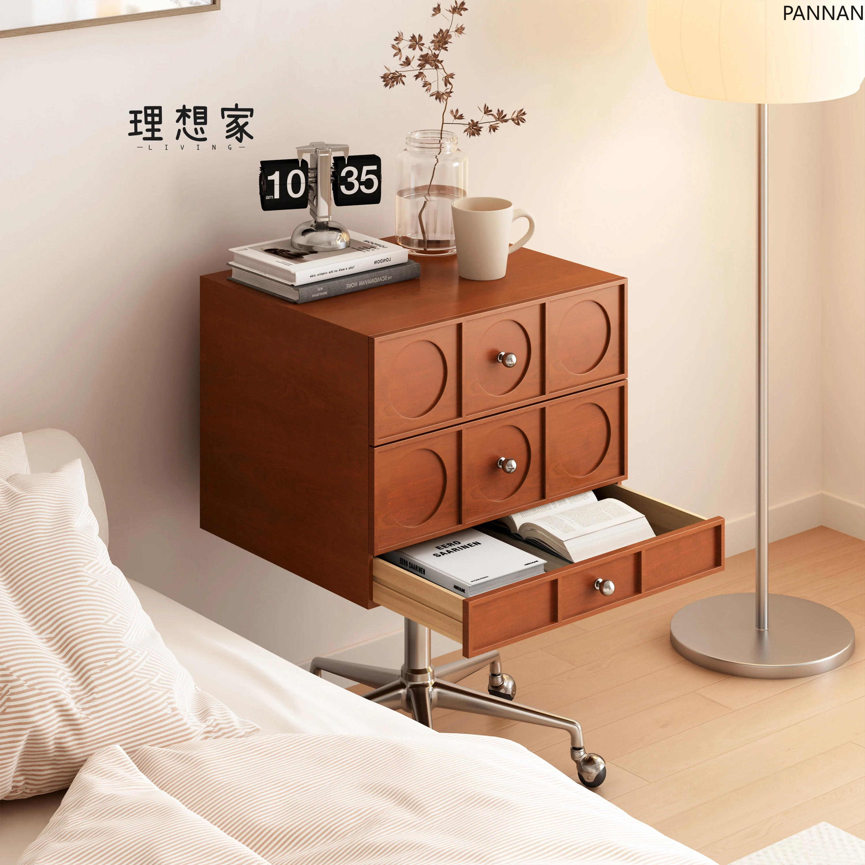 Solid wood sofa side cabinet Bedroom lifting rotating bedside table Vinyl record storage Medieval chest cabinet
Solid wood sofa side cabinet Bedroom lifting rotating bedside table Vinyl record storage Medieval chest cabinet