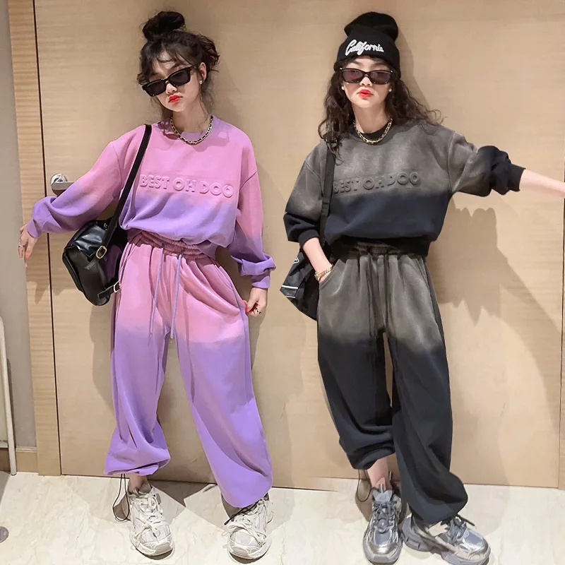 Teenage Girls Tie Dye Gradient Clothes Set Autumn Short Sweater Wide Leg Pants 2pcs 4-15 Kid Sport Suit Children Clothing Outfit
Teenage Girls Tie Dye Gradient Clothes Set Autumn Short Sweater Wide Leg Pants 2pcs 4-15 Kid Sport Suit Children Clothing Outfit