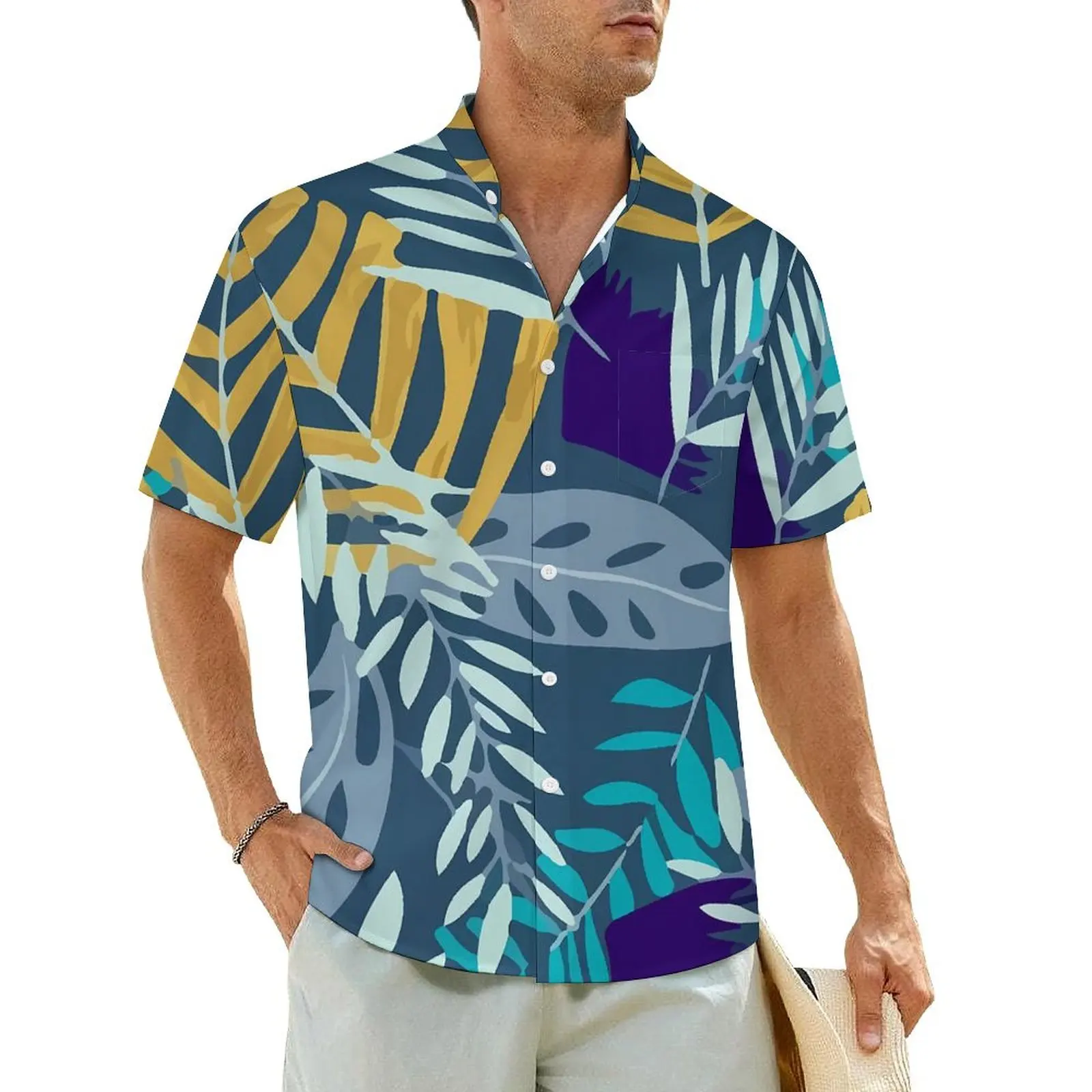 Tropical Plants Casual Shirt Colorful Leaves Print Retro Hawaii Shirts Male Short-Sleeved Beach Breathable Oversized Blouses
Tropical Plants Casual Shirt Colorful Leaves Print Retro Hawaii Shirts Male Short-Sleeved Beach Breathable Oversized Blouses