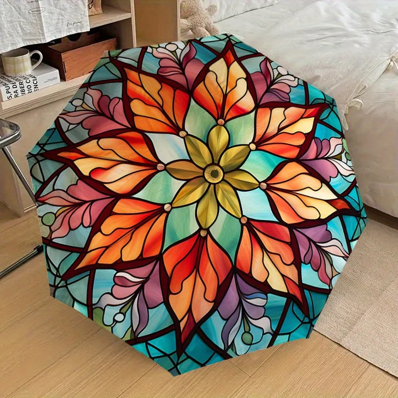 1pc Stained Glass Mandala Pattern Design Umbrella, Travel Compact Windproof Umbrella, All-Season Use for Home, Travel, Outdoo
1pc Stained Glass Mandala Pattern Design Umbrella, Travel Compact Windproof Umbrella, All-Season Use for Home, Travel, Outdoo