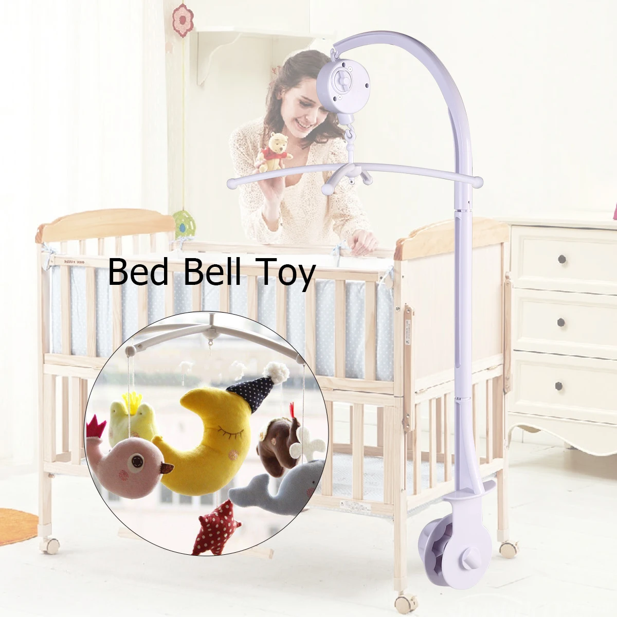 Baby Crib Bell Holder White Abs Plastic 50.3*43.8*21.6Mm 360 Degree Rotating Bracket Sturdy Arm Attachable Music Box
Baby Crib Bell Holder White Abs Plastic 50.3*43.8*21.6Mm 360 Degree Rotating Bracket Sturdy Arm Attachable Music Box