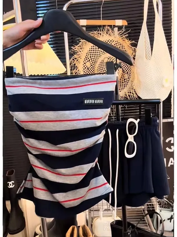 Striped Spicy Girl Tube Top Strap Vest Women's Outdoor Wear with Chest Pad Summer ort Inner Match College Sle Faion Age...
Striped Spicy Girl Tube Top Strap Vest Women's Outdoor Wear with Chest Pad Summer ort Inner Match College Sle Faion Age...