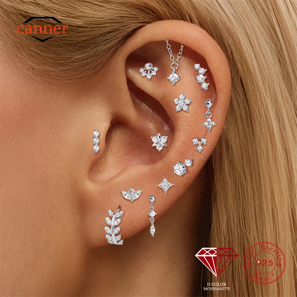 CANNER 1PC Eight-pointed Star Moissanite 925 Sterling Silver Flat Head Puncture Earring Women Flower Stud Earring Jewelry Gift
CANNER 1PC Eight-pointed Star Moissanite 925 Sterling Silver Flat Head Puncture Earring Women Flower Stud Earring Jewelry Gift
