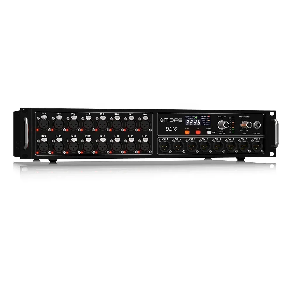 Stage Box Midas DL16 Использование цифрового микшера Midas M32 Live 16 входов и 8 выходов Stagebox
Stage Box Midas DL16 Использование цифрового микшера Midas M32 Live 16 входов и 8 выходов Stagebox