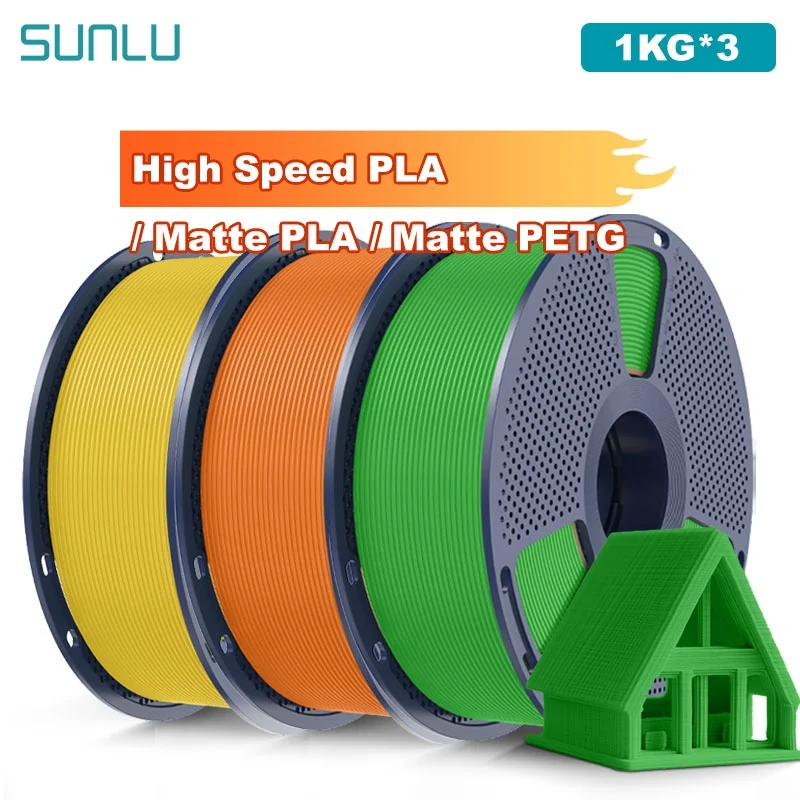 SUNLU 3KG High Speed PLA/Matte PLA/Matte PETG Filament 1.75mm 1kg Spool Neatly Wound Filament Fit Most FDM 3D Printers
SUNLU 3KG High Speed PLA/Matte PLA/Matte PETG Filament 1.75mm 1kg Spool Neatly Wound Filament Fit Most FDM 3D Printers