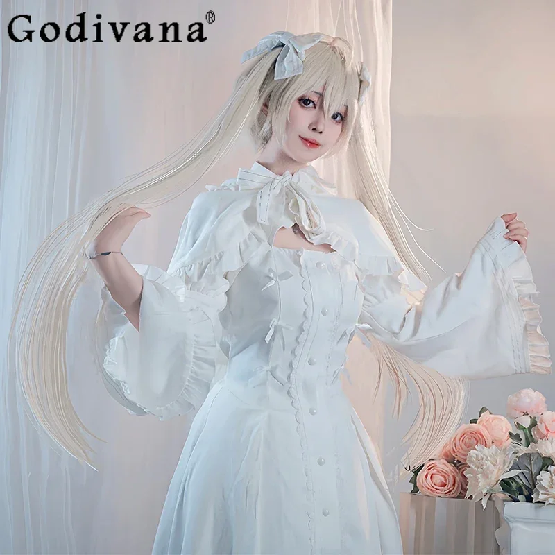 Original Lolita Cosplay Dress Set Women's Slim-Fit Sweet Girls Long Sleeve Dress + Hooded Cloak 2 piece Set Spring Long Dress
Original Lolita Cosplay Dress Set Women's Slim-Fit Sweet Girls Long Sleeve Dress + Hooded Cloak 2 piece Set Spring Long Dress