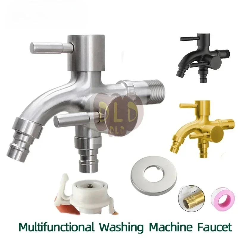 1pc 304 Stainless Steel Multi Functional Washing Machine, Double Outlet Faucet
1pc 304 Stainless Steel Multi Functional Washing Machine, Double Outlet Faucet