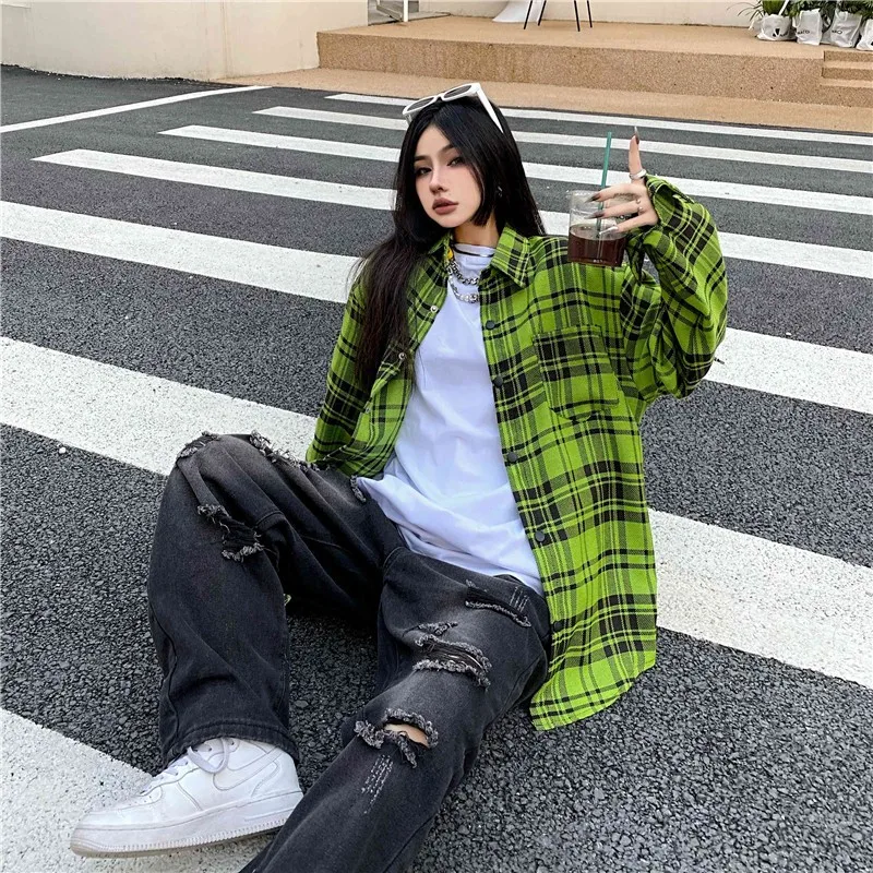 Preppy Teenage Oversize Plaid Shirt Spring Summer Long Sleeve Loose Outerwear Stylish Checkered Youth Fashion Autumn 2023
Preppy Teenage Oversize Plaid Shirt Spring Summer Long Sleeve Loose Outerwear Stylish Checkered Youth Fashion Autumn 2023