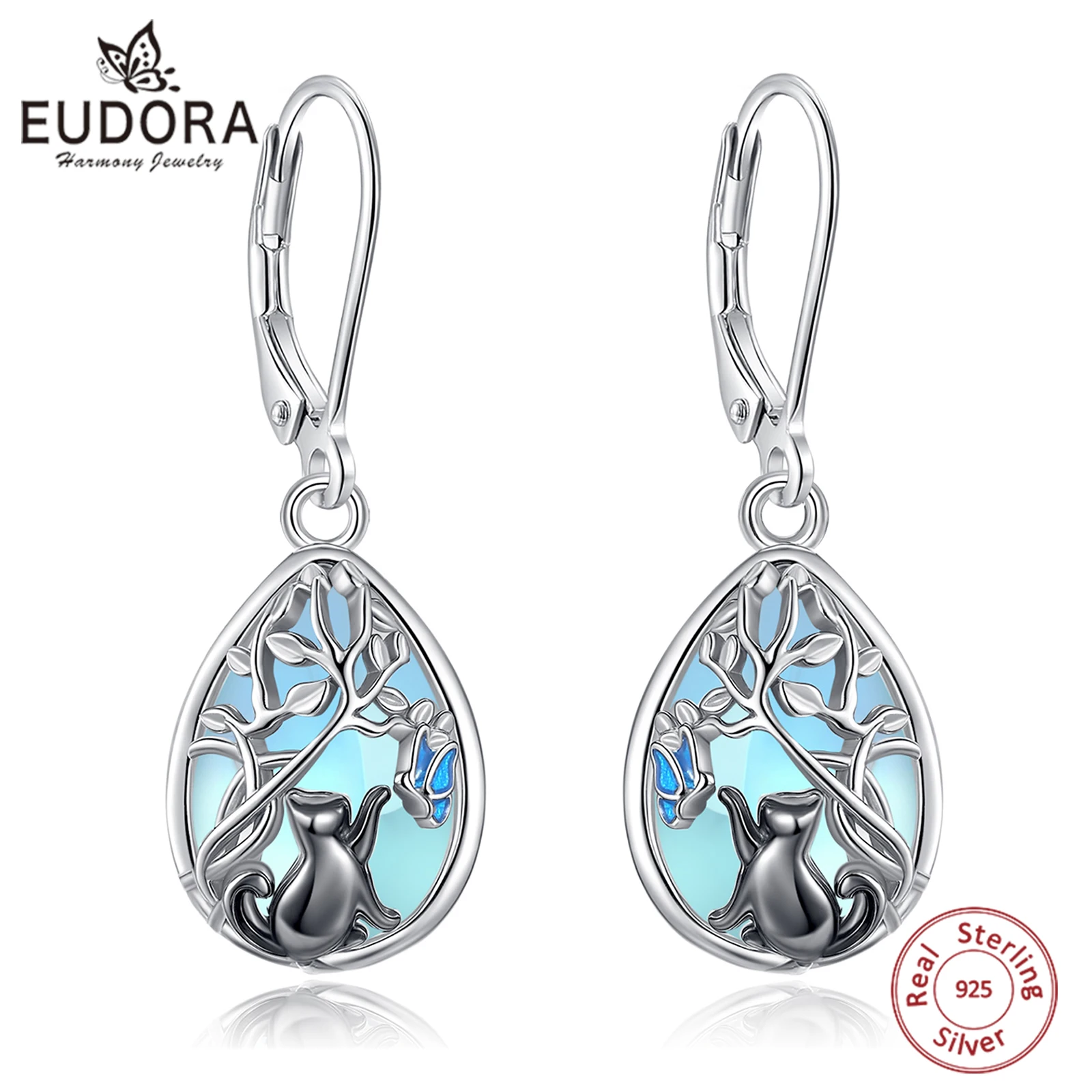 Eudora 925 Sterling Silver Black Cat Butterfly Moonstone Drop Earrings Tree of Life Earrings Witchy Jewelry Fine Gift for Women
Eudora 925 Sterling Silver Black Cat Butterfly Moonstone Drop Earrings Tree of Life Earrings Witchy Jewelry Fine Gift for Women