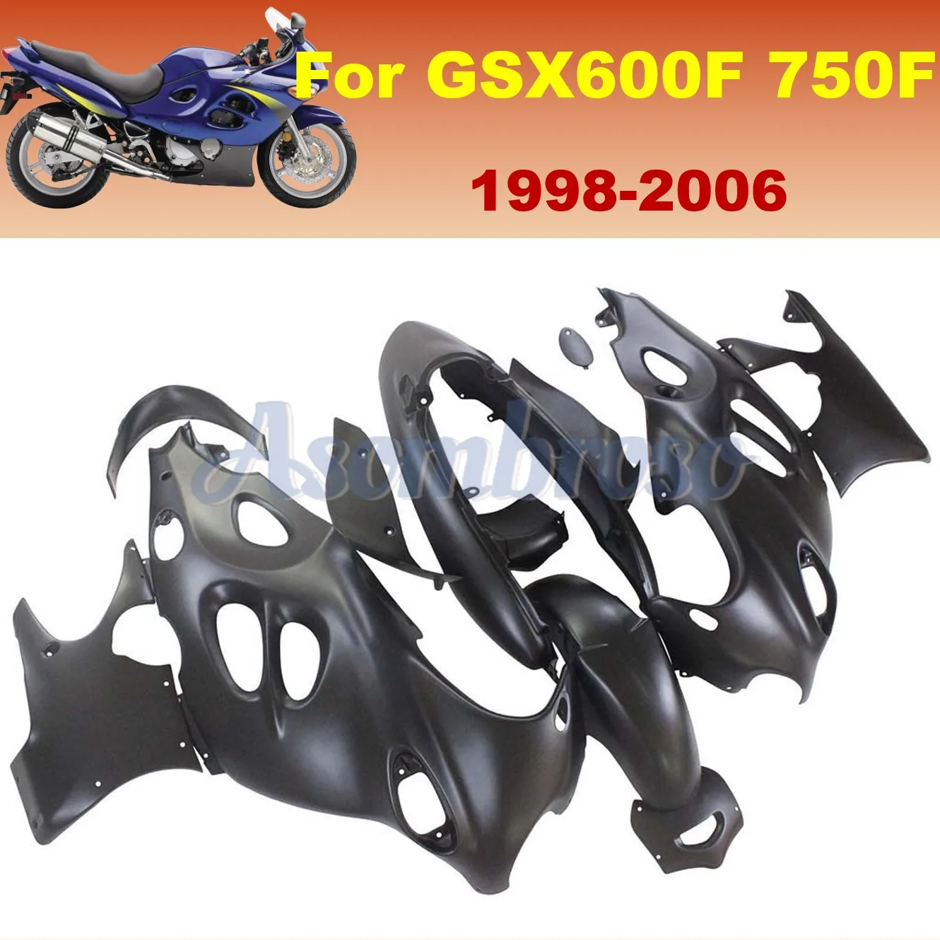 Комплект кузова мотоцикла для Suzuki GSX600F 2003 2004 GSX750F 2005 2006 GSX600 750F 1998-2006, матовый черный комплект обтекателей
Комплект кузова мотоцикла для Suzuki GSX600F 2003 2004 GSX750F 2005 2006 GSX600 750F 1998-2006, матовый черный комплект обтекателей