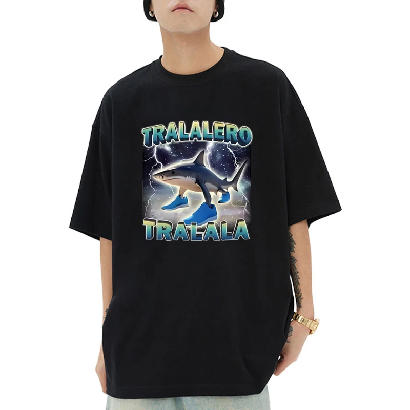 Tralalero Tralala Funny Shark Meme Graphics T-shirt Men Women Cotton Personalization vintage T shirt Fashion Tops Unisex
Tralalero Tralala Funny Shark Meme Graphics T-shirt Men Women Cotton Personalization vintage T shirt Fashion Tops Unisex