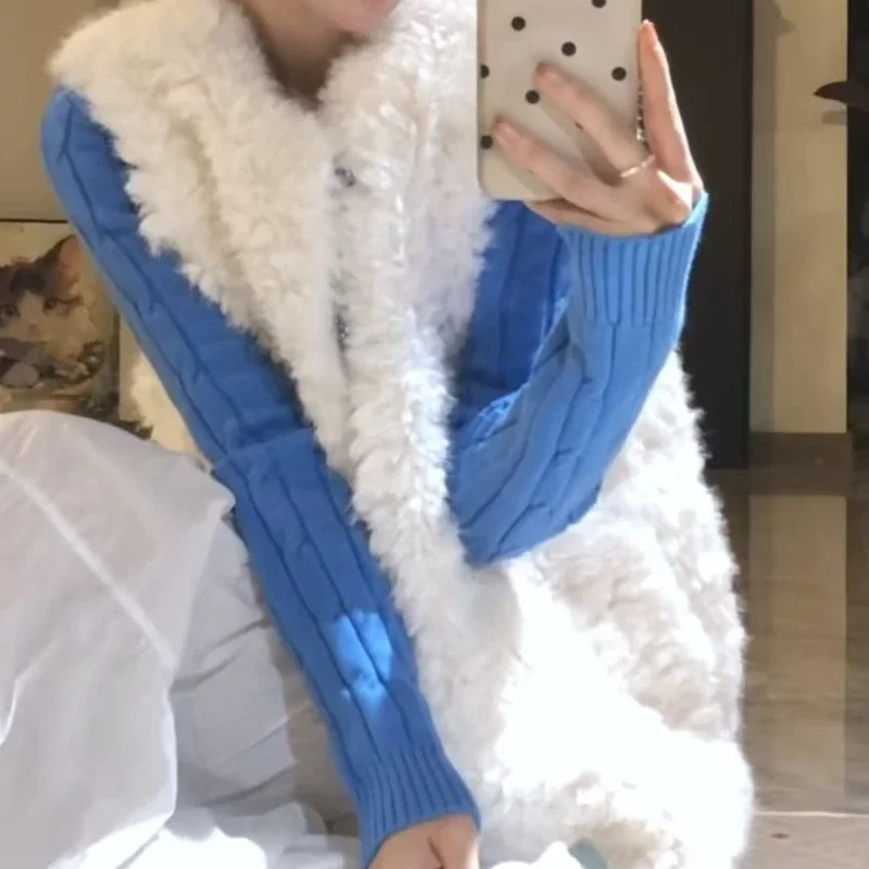 New Pearl White Color Blocking Blue Plaid Vest Women's Autumn Blossoming Lamb Plush Vest
New Pearl White Color Blocking Blue Plaid Vest Women's Autumn Blossoming Lamb Plush Vest