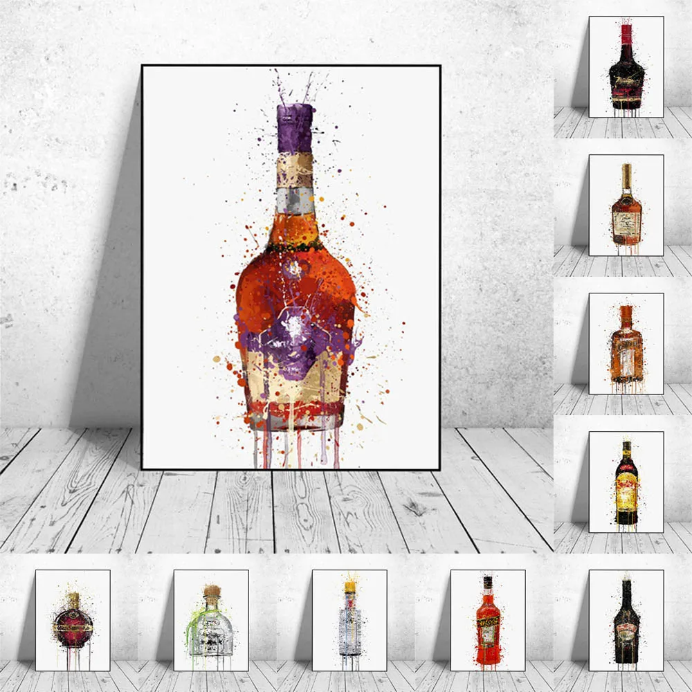 14style Fashion graffiti art unique liqueur bottle color poster bar wall art Canvas painting living room home decoration mural
14style Fashion graffiti art unique liqueur bottle color poster bar wall art Canvas painting living room home decoration mural